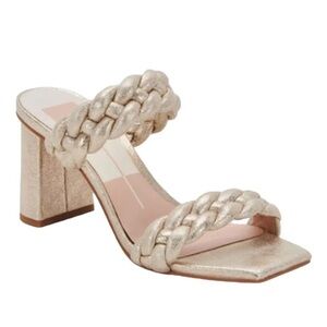 Dolce Vita Paily Braided two strap Heel in gold New Size: 6